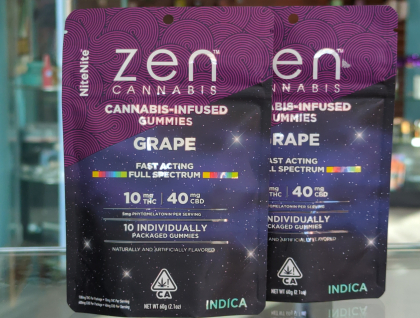 ZEN Indica Nite Nite Grape 100mg THC/ 400mg CBD/ 50mg Phytomelatonin Edibles